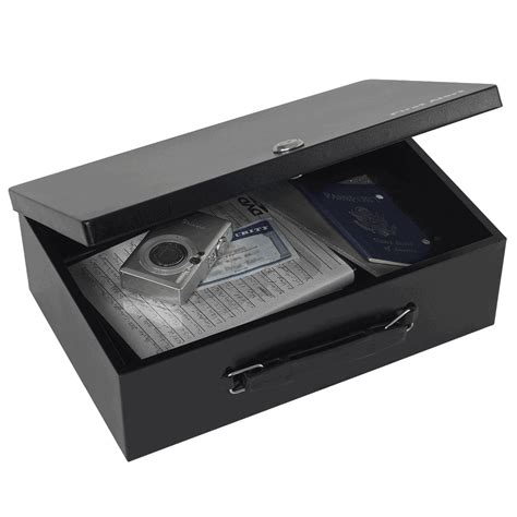 metal lidded lockable box|secure storage boxes with lids.